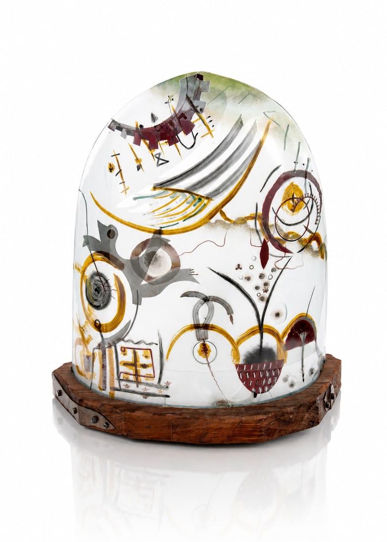 Peter Mangan Storyteller Lamp Impressive Art Glass (1 of 5)