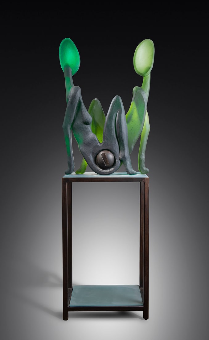 Rick Beck Lotus with Stand Art Glass (1 of 8)
