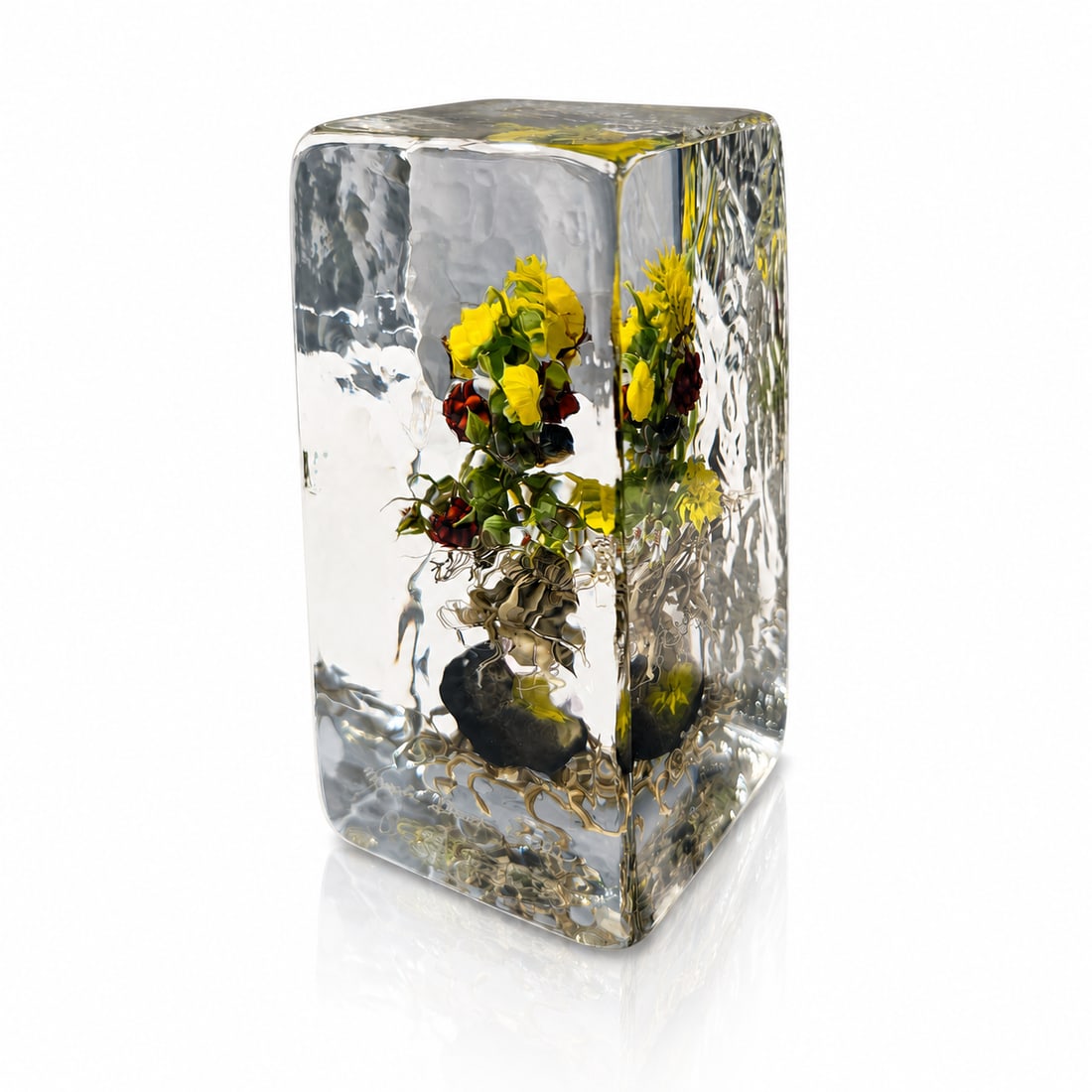 Paul Stankard Earth Spirt Botanical 340 B63 Art Glass: https://www.youtube.com/watch?v=Yag7PePwkwo Paul Stankard Country of origin: American Title: Paul Sankard Earth Spirt Botanical 340 B63 Date: 1998 Dimensions: 5.25 x 2.75 x 2.75 inches Process and mat