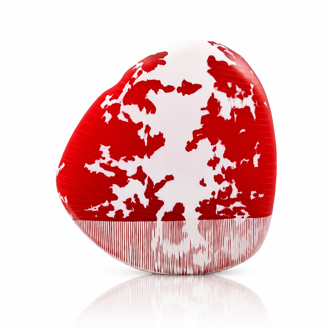 Ethan Stern Red & White Glass Sculpture Art Glass: Ethan Stern Country of origin: American Title: Red & White Glass Sculpture Date: 2007 Dimensions: h. 15.5", w. 14.5", d. 2.75" Process and material: blown, wheel-carved cameo / layered glass Ethan