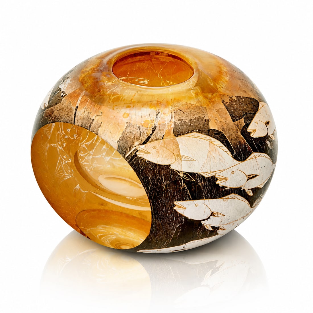 Hiroshi Yamano Untitled Foil Vessel Art Glass (1 of 5)