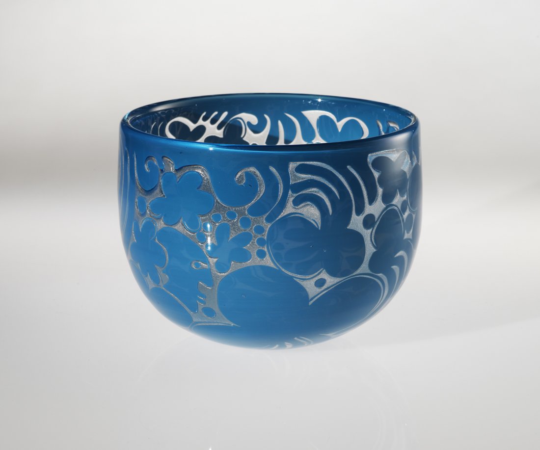 Habatat Bertil Vallien Vessel 1614 1972 Glass Art: Bertil Vallien (Sweden), Untitled Vessel 1614, circa 1972. 6.5 x 8 x 8”. Created at Kosta Boda and signed “unik” and with his signature. He is one of the most important artists internationally t