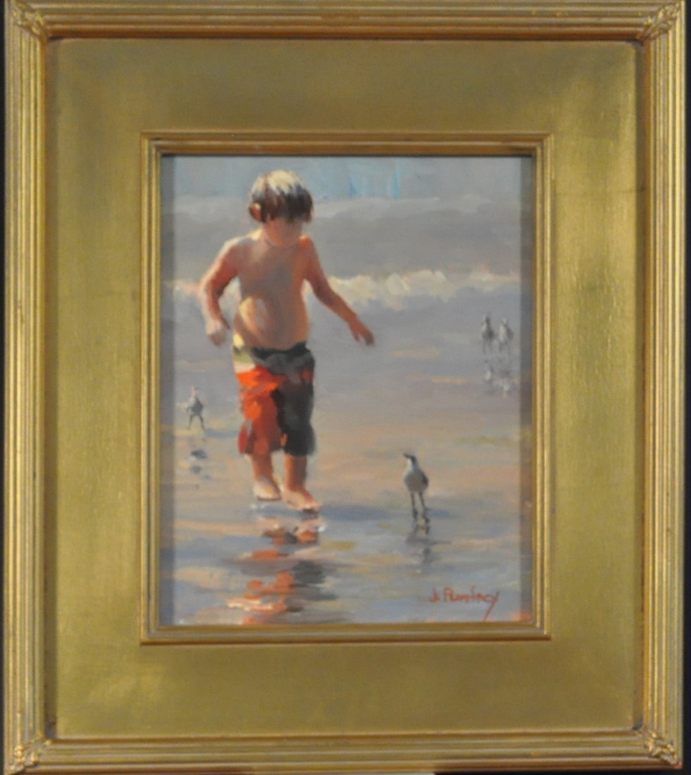 Encounter: Artist: Judith Pumfrey , Medium: Oil, Image Size: 10x8, Framed: 16x14