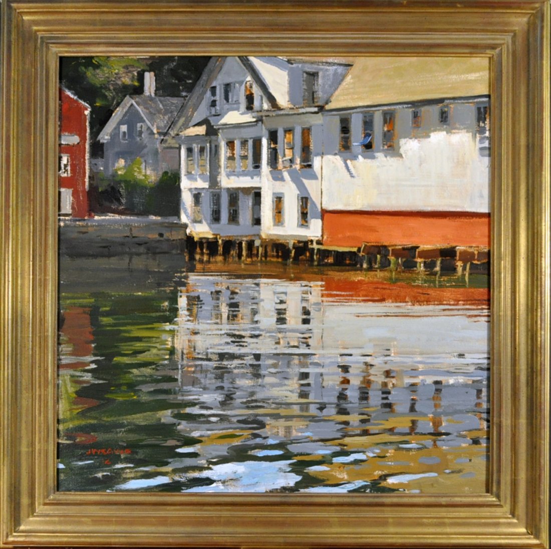 Beacon Marine, Morning Shadows: Artist:Jeff Weaver, Medium: Oil, Image Size: 24x24, Framed: 28x28