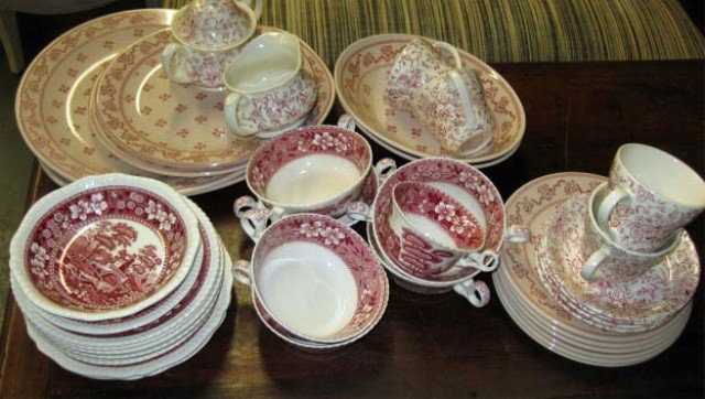 Lot of Pink Dinnerware