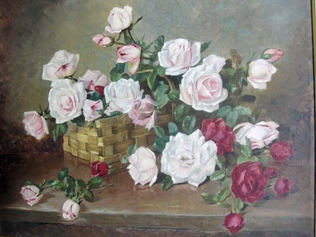 Oil Painting - Floral Still Life, Achille Lauge: 24 x 28 inces