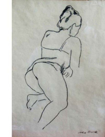 Charcoal Drawing - Female Study, Alexander Brook: 9 x 11 inches