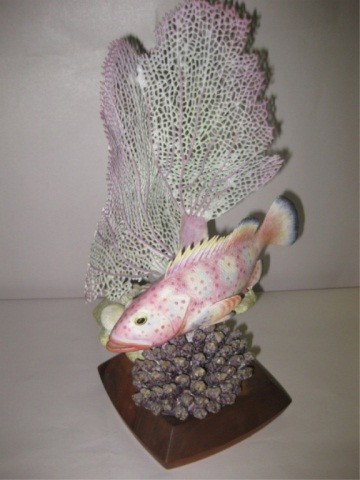 Royal Worcester Red Hind Fish: 13 inches tall