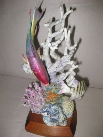 Royal Worcester Spanish Hog & Sargeant Major Fish: 12 inches tall