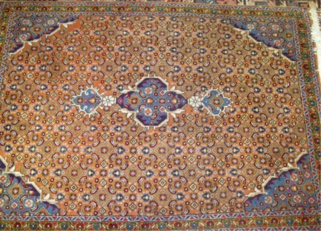 Small Oriental Throw Rug, 3.6 x 5: approximately 3.6 x 5 feet