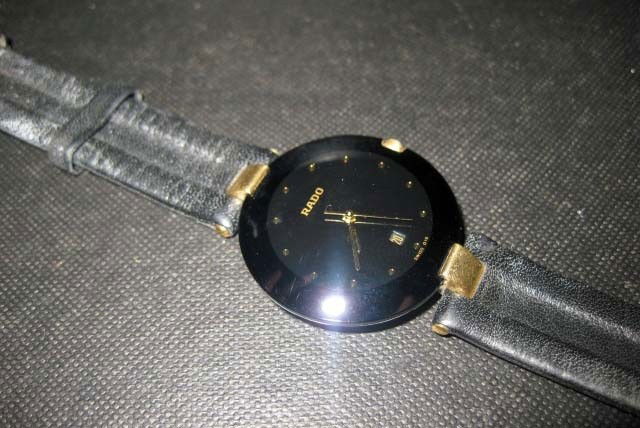Men's Rado Watch with Leather Band: sapphire crystal