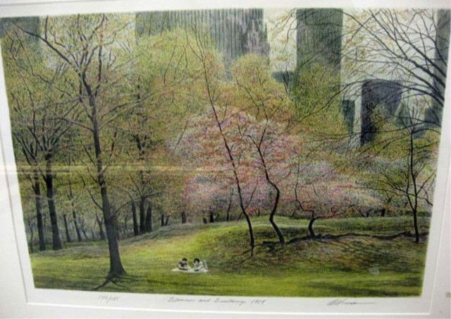 Lithograph - Blossoms and Buildings, Altman: 1989, Harold Altman, 144/285, 18 x 25 1/2 inches