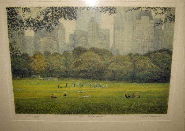 Lithograph - The Sheepmeadow, Altman: Harold Altman, AP, 18 x 25 1/4 inches