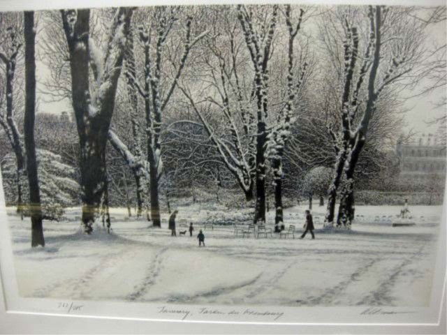 Lithograph - January Jardin de Luxembourg, Altman: Harold Altman, 262/285, 15 3/4 x 23 1/4 inches