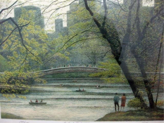 Lithograph - January Central Park, Altman: 1987, Harold Altman, 199/285, 20 x 26 1/2 inches