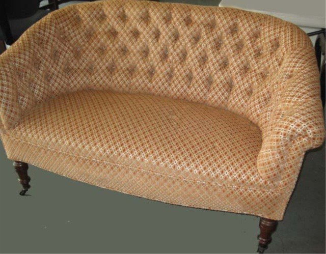 Victorian Style Upholstered Settee: 50 inches wide