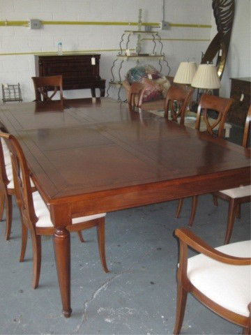 Regency Style Dining Table: 9'10" long, 4'11" wide, 2'6" high