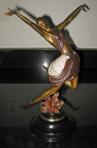 Erte Bronze Sculpture - The Dancer: #334/500, 13 1/2 inches tall