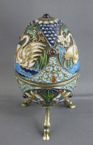 Russian Enamel Egg: 4 inches tall