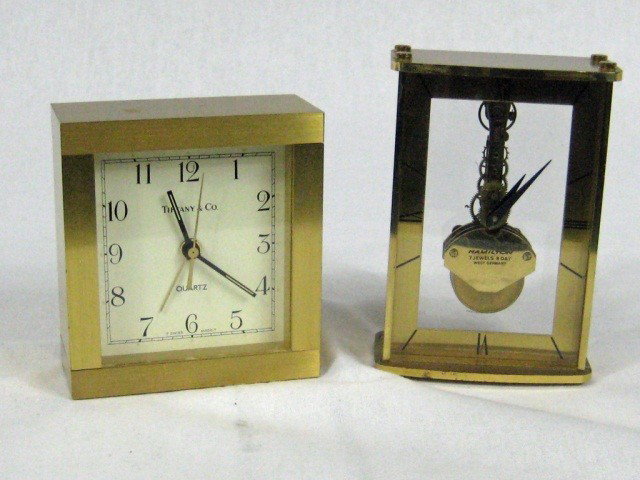 Tiffany Metal Desk Clock & Hamilton Desk Clock: Tiffany & Co. : 3.5" Hamilton: 4" 5 Swiss Army Watches Included