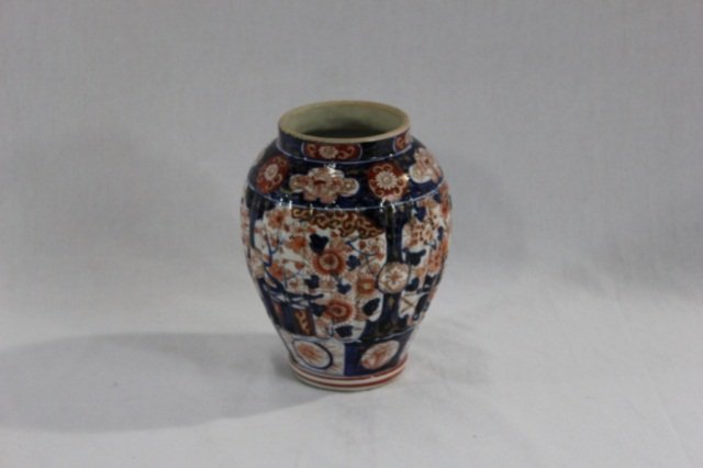 Antique Japanese Imari Jar: Height 9"