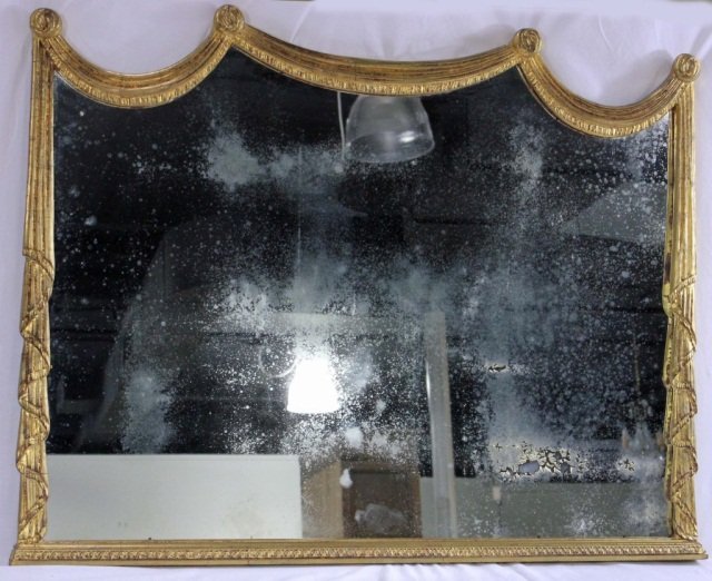 Louis XV Style Gilt Mirror: Valence Decor Height 35 inches Width 44 inches