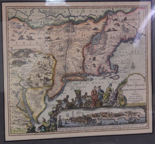 Antique Italian Colored Map of New World: Height 14 inches Width 18.5 inches