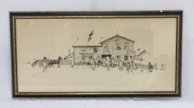 Norman Rockwell Print: The Harness Shop #142/200 Height 14 inches Width 30 inches
