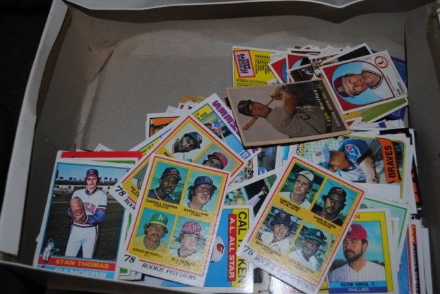 Collection of Approximately 2800 Baseball Cards: Topps, Fleer, DonRuss, and Upper Deck, 1970's - 1990's, including 2 Hank Aaron cards, John Orsino, Nolan Ryan, Carl Ripken, Carl Ystremski, Pete Rose, 1957 Ron Northey, and many,many others. In variou