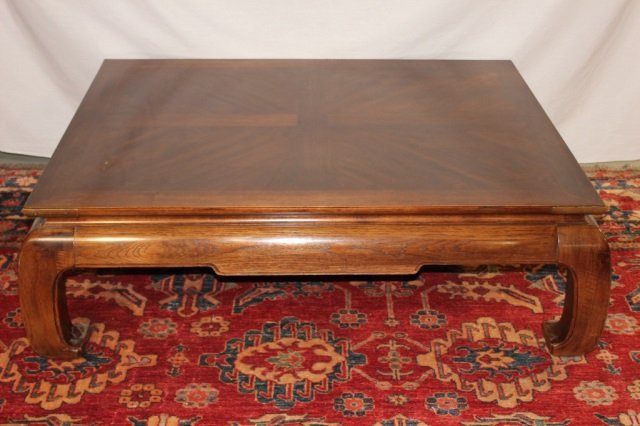 Oriental Style Coffee Table: Height 16 inches Width 48 inches Depth 38 inches. Low resting table in the Japanese tea table tradition.