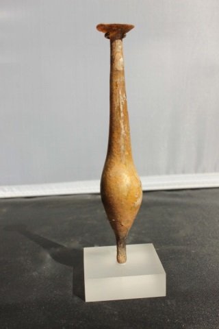 Antique Roman Glass Bottle: Height 5 inches