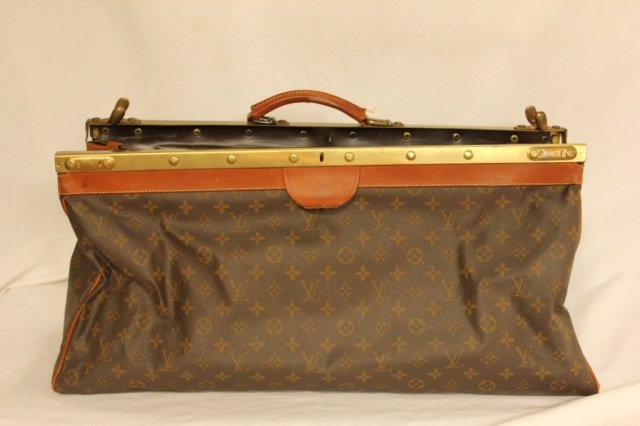 Louis Vuitton Doctor's Satchel: Length 24 inches Height 11 inches Depth 8 inches. Vintage travel luggage by French designer Louis Vuitton. Practical to use or wonderful to display.