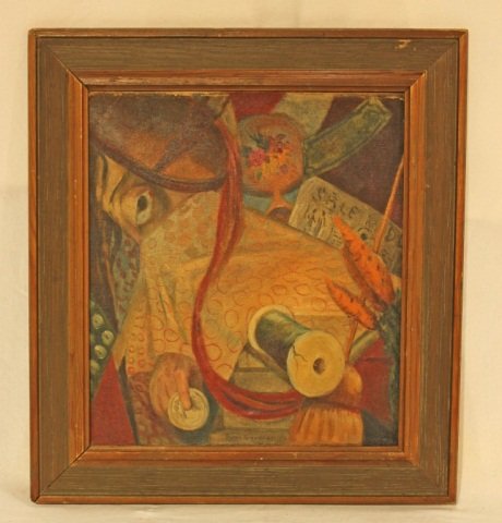 Byron Browne - "The Magic Eye" - Oil on Canvas: Height 18 inches Width 16 inches