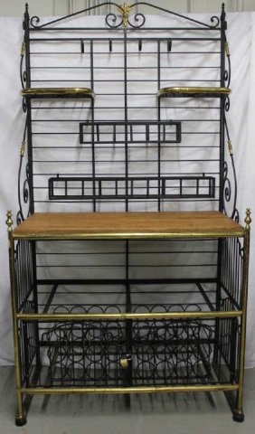 Large Iron Perfit Fils French Baker's Rack: Height 94 Inches Width 48 Inches Depth 24 Inches