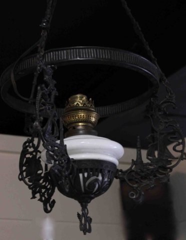 Iron Sailboat Motif 1 Light Fixture: Height 22 inches Diameter 13 inches