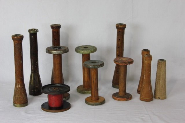 Antique Industrial Spools Now as Candlesticks: Various Hieghts Largest 12 Inches
