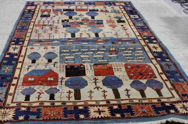 Americana School House Sampler Style Carpet 10x6.8: 10 by 6 feet 8 inches