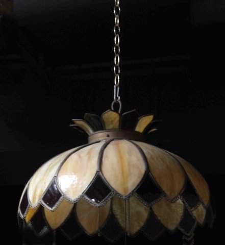 Art Glass Dome Fixture: Height 13 inches Diameter 22 inches