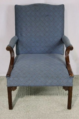Sheraton Style Mahogany Armchair: Height 39 Inches Width 24 Inches Depth 26 Inches