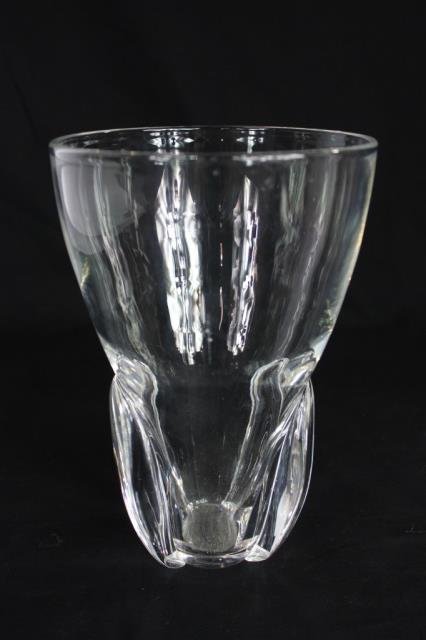 Steuben Glass Vase: (One inch scratch)