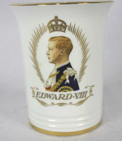 Mintons Edward VIII Beaker Vase w/ Box: Height 4 inches.