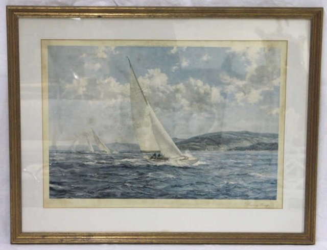 Montague Dawson Framed Print "Racing Wings": Frame measures 40 by 31 inches.