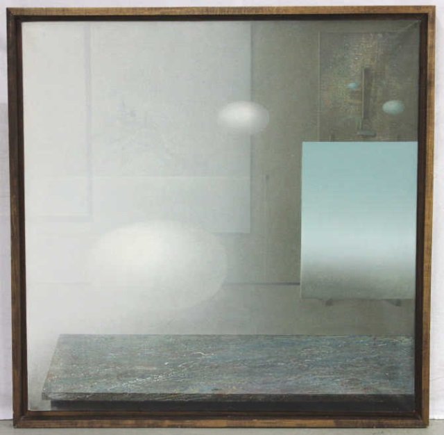 Large Framed Abstract Expressionist, Unsigned: Frame measures 42 by 42 inches.