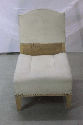 Contemporary Modern Muslin Slipper Chair: Height 28 Inches Width 19 Inches Depth 24 Inches