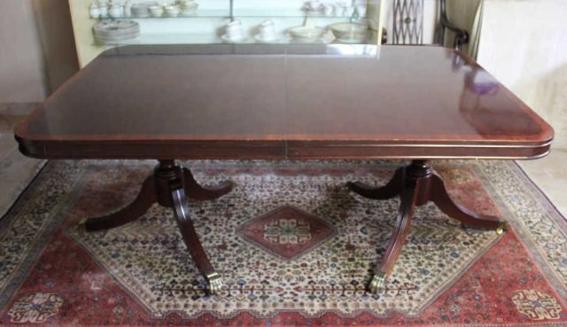 Claw Foot Dining Room Table: Mahogany Banded Length 66 Inches Height 42 Inches One Leaf and Pads
