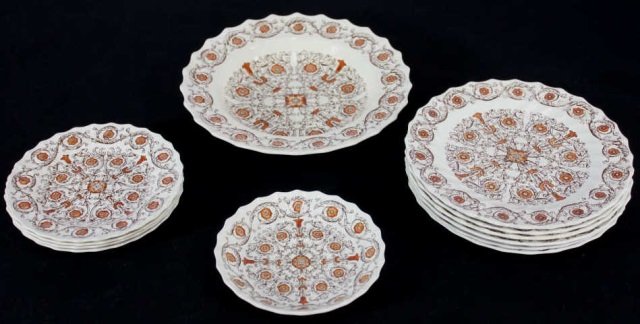 Partial Service Vintage English Spode Florentine: Largest 9.5 inches.