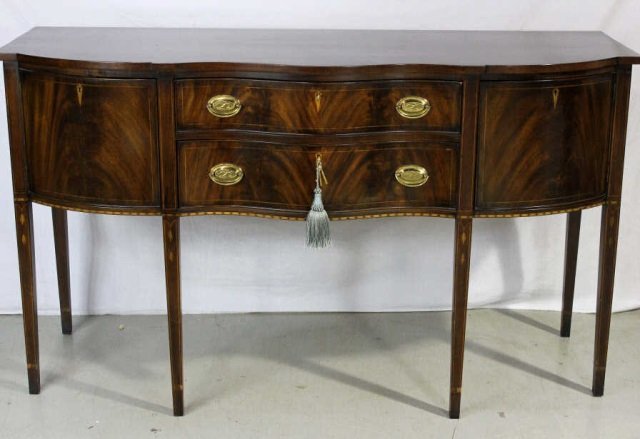 Henkel Harris Hepplewhite Style Buffet Server: Length 66 Inches Height 38 Inches Depth 23 Inches