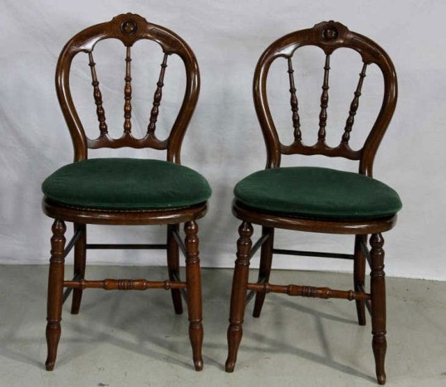 Aesthetic Movement Victorian Chairs Caned Seats: Height 35 Inches width 17 Inches Depth 17Inches