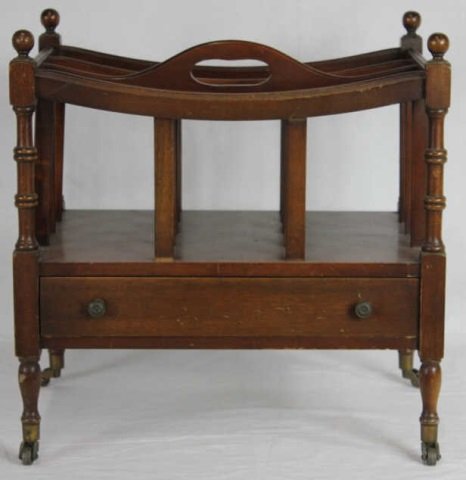 Mahogany Canterbury Magazine / Book Rack: Height Length 18 Inches Width 12 Inches