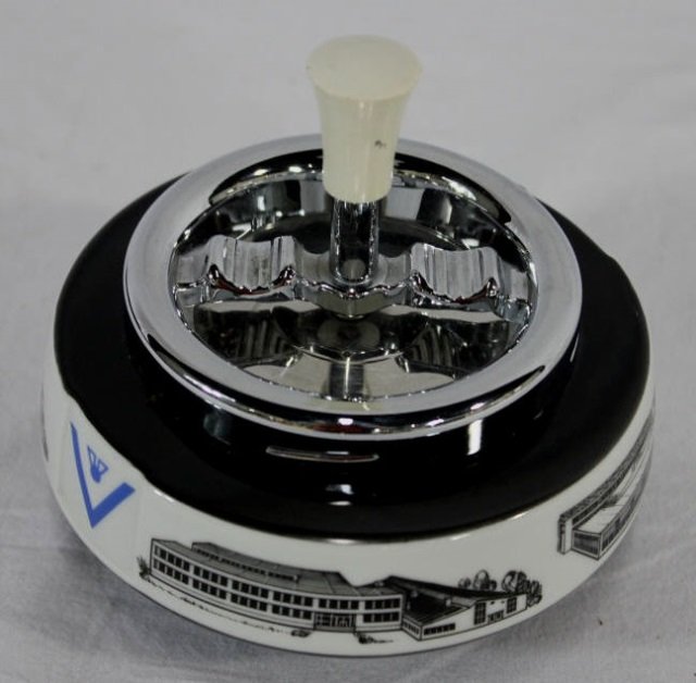 Vintage OPM Hummelwerk Porcelain Ashtray: Height 5.5 inches.